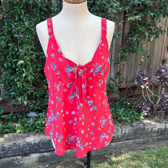 Sienna Sky Lightweight Floral Knotted Tank Blouse Size Medium - Picture 1 of 9